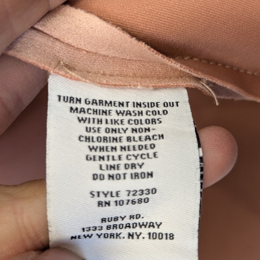 Ruby Road Jacket Women's 8P Pink Faux Suede Open Front 3/4 Sleeve - Picture 7 of 9